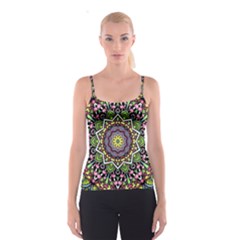 Psychedelic Leaves Mandala Spaghetti Strap Top by Zandiepants