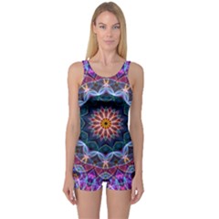 Purple Lotus One Piece Boyleg Swimsuit by Zandiepants