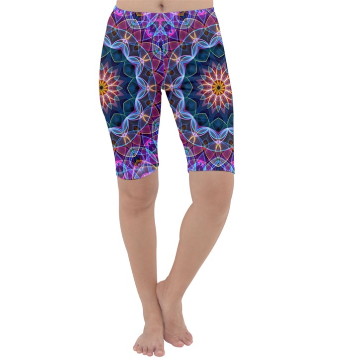 Purple Lotus Cropped Leggings