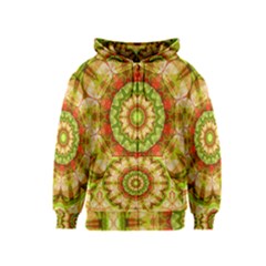 Red Green Apples Mandala Kids  Zipper Hoodie by Zandiepants