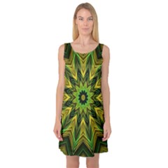 Woven Jungle Leaves Mandala Sleeveless Satin Nightdress