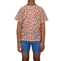 Pink Green Beehive Pattern Kid s Short Sleeve Swimwear View1