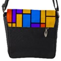 Retro colors rectangles and squares 			Flap Closure Messenger Bag (S) View1