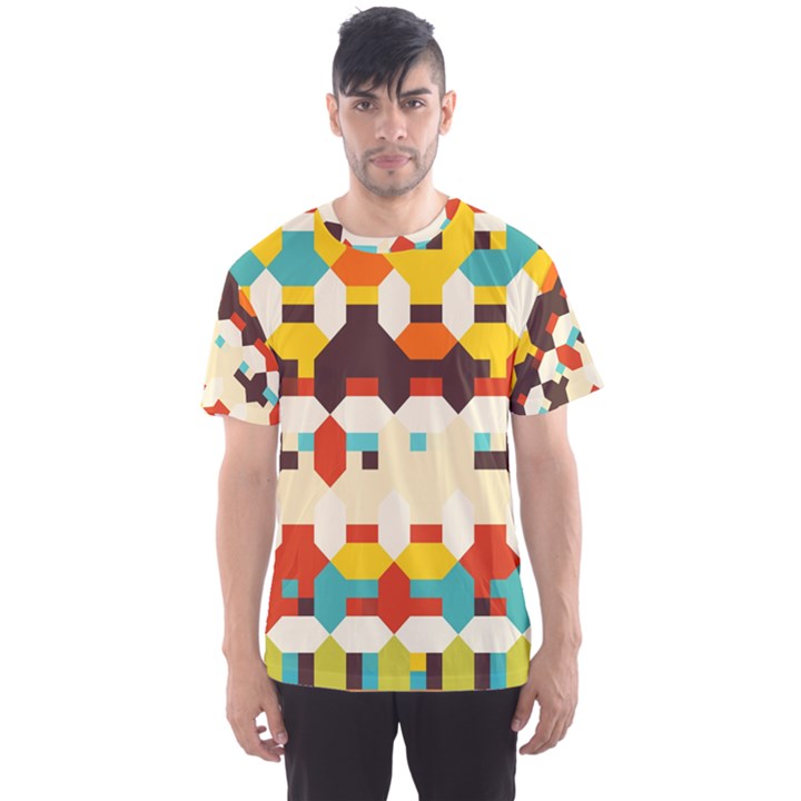 Shapes in retro colors Men s Sport Mesh Tee