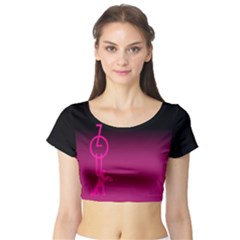 Zouk Pink/purple Short Sleeve Crop Top by LetsDanceHaveFun