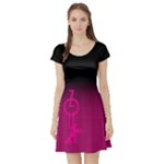 ZOUK pink/purple Short Sleeve Skater Dresses