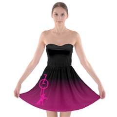Zouk Pink/purple Strapless Bra Top Dress