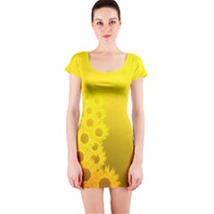 Sunflower Short Sleeve Bodycon Dresses