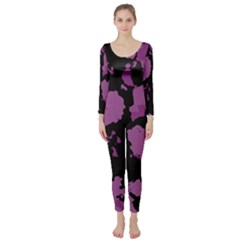 Pink Camouflage Long Sleeve Catsuit