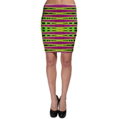 Bright Green Pink Geometric Bodycon Skirts