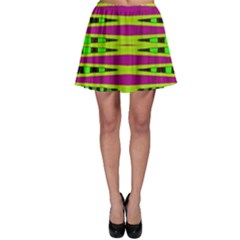 Bright Green Pink Geometric Skater Skirt