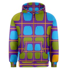 Shapes In Squares Pattern Men s Zipper Hoodie