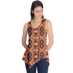 Brown Leaves Pattern Sleeveless Tunic by LalyLauraFLM