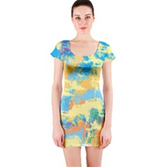 Abstract #5 Short Sleeve Bodycon Dress