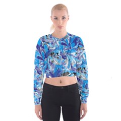 Abstract Floral Women s Cropped Sweatshirt