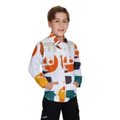 Shapes In Retro Colors On A White Background Wind Breaker (kids)