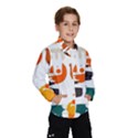 Shapes in retro colors on a white background Wind Breaker (Kids) View1