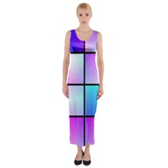 Gradient squares pattern  Fitted Maxi Dress
