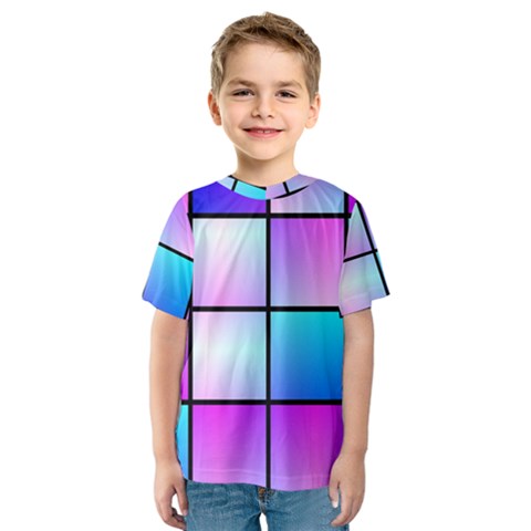Gradient Squares Pattern  Kid s Sport Mesh Tee by LalyLauraFLM