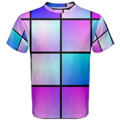 Gradient squares pattern  Men s Cotton Tee