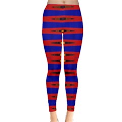 Bright Blue Red Yellow Mod Abstract Leggings 