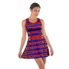 Bright Blue Red Yellow Mod Abstract Racerback Dresses