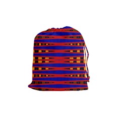 Bright Blue Red Yellow Mod Abstract Drawstring Pouches (medium) 