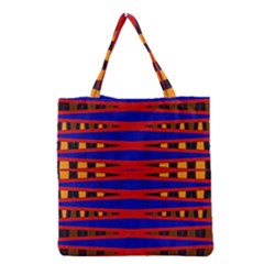 Bright Blue Red Yellow Mod Abstract Grocery Tote Bag