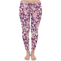 Officially Sexy Soft Pink & Plum Cracked Pattern Winter Leggings 