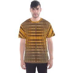 Yellow Gold Khaki Glow Pattern Men s Sport Mesh Tee