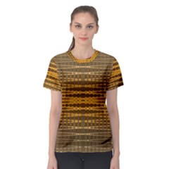 Yellow Gold Khaki Glow Pattern Women s Sport Mesh Tee