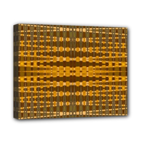 Yellow Gold Khaki Glow Pattern Canvas 10  x 8 