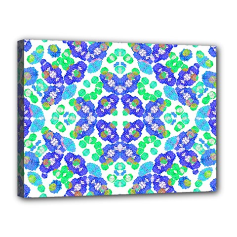 Stylized Floral Check Seamless Pattern Canvas 16  X 12  by dflcprints