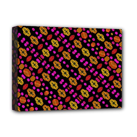 Stylized Floral Stripes Collage Pattern Deluxe Canvas 16  X 12  