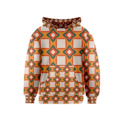 Flowers And Squares Pattern     Kid s Pullover Hoodie by LalyLauraFLM