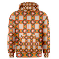 Flowers And Squares Pattern     Men s Zipper Hoodie