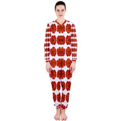 Red Rose Print Onepiece Jumpsuit (ladies)  by dflcprintsclothing