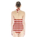 Red Rose Print Women s Halter One Piece Swimsuit View2