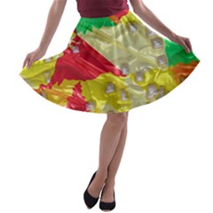 Colorful 3d Texture   A-line Skater Skirt by LalyLauraFLM