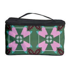 Pink Brown Flowers Pattern     Cosmetic Storage Case by LalyLauraFLM