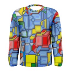 3d shapes Men Long Sleeve T-shirt