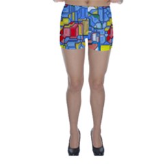 3d shapes Skinny Shorts