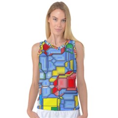 3d shapes Women s Basketball Tank Top