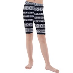 Alien Stripes Print Kid s Mid Length Swim Shorts by dflcprintsclothing