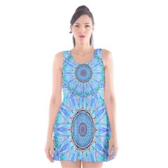 Sapphire Ice Flame, Light Bright Crystal Wheel Scoop Neck Skater Dress by DianeClancy