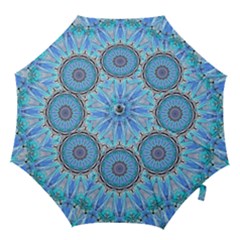 Sapphire Ice Flame, Light Bright Crystal Wheel Hook Handle Umbrellas (small) by DianeClancy