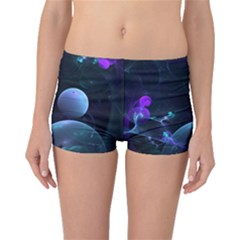 The Music Of My Goddess, Abstract Cyan Mystery Planet Boyleg Bikini Bottoms by DianeClancy