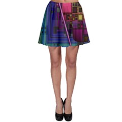 Jewel City, Radiant Rainbow Abstract Urban Skater Skirt by DianeClancy