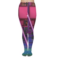 Jewel City, Radiant Rainbow Abstract Urban Women s Tights by DianeClancy