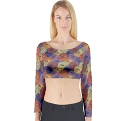 Vintage Floral Collage Print Long Sleeve Crop Top by dflcprintsclothing